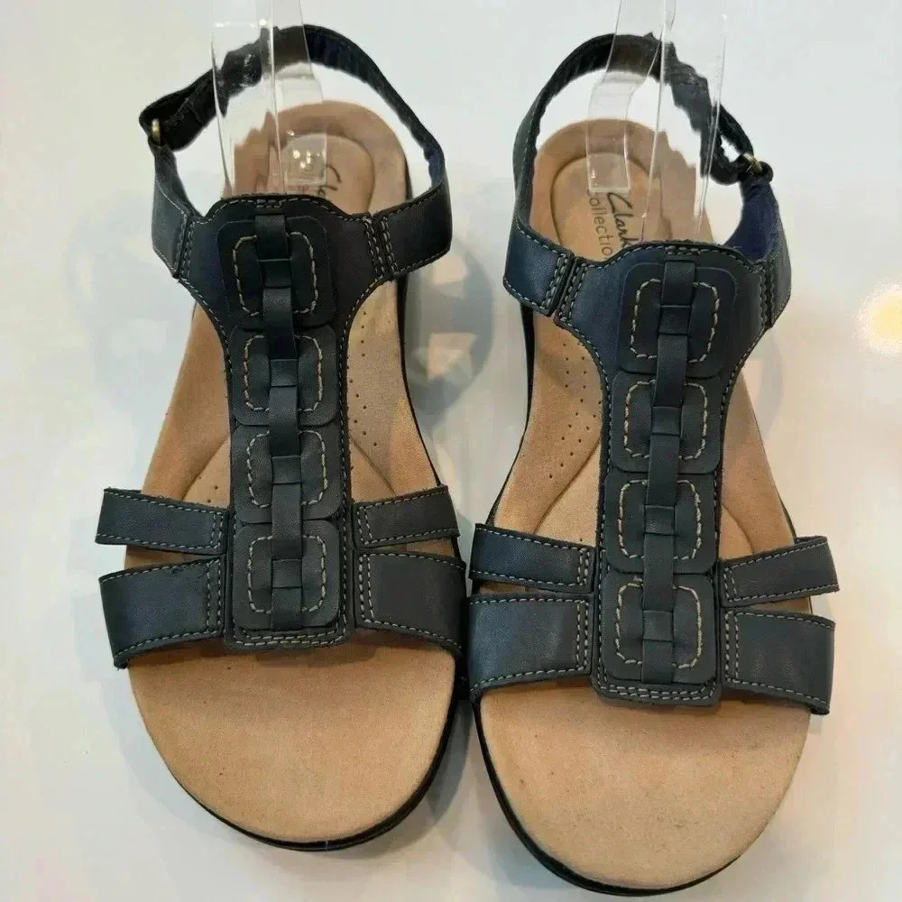 Clarks Laurieann Kay Sandals Leather Ultimate Comfort 12M
